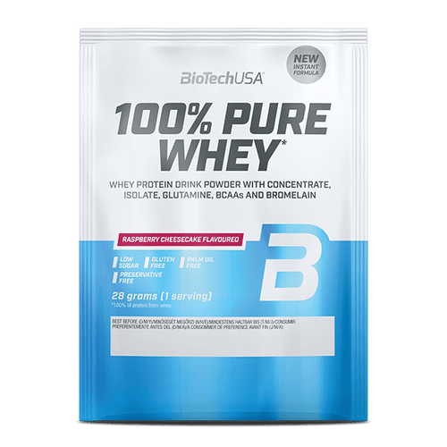 100% Pure Whey tejsavó fehérjepor - 28 g - BioTechUSA Hungary